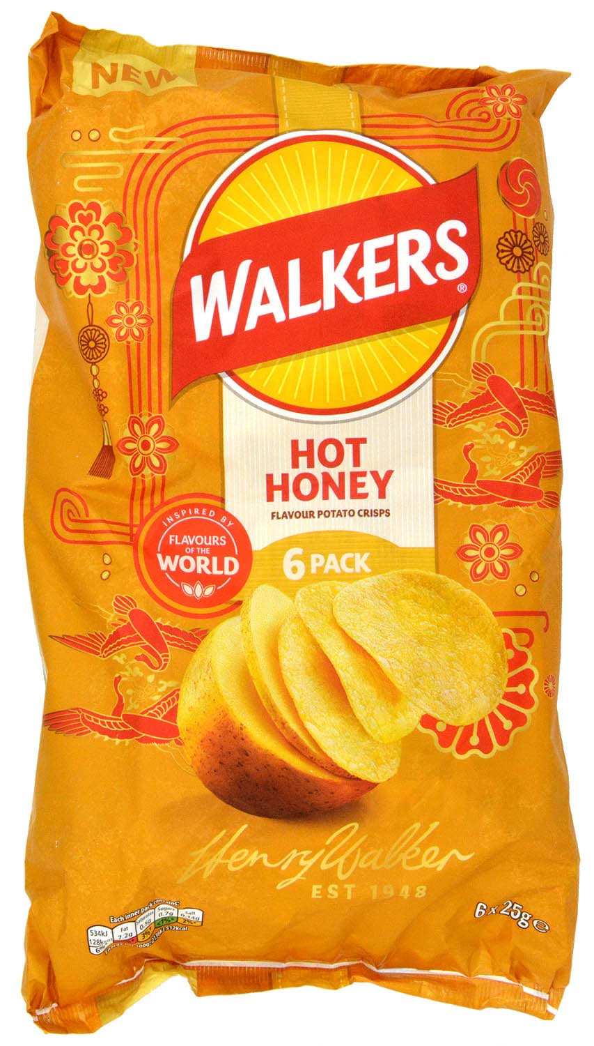 Walkers Hot Honey Flavour Crisps 6x25g