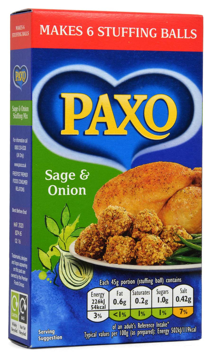 Picture of Paxo Sage & Onion Stuffing 85g