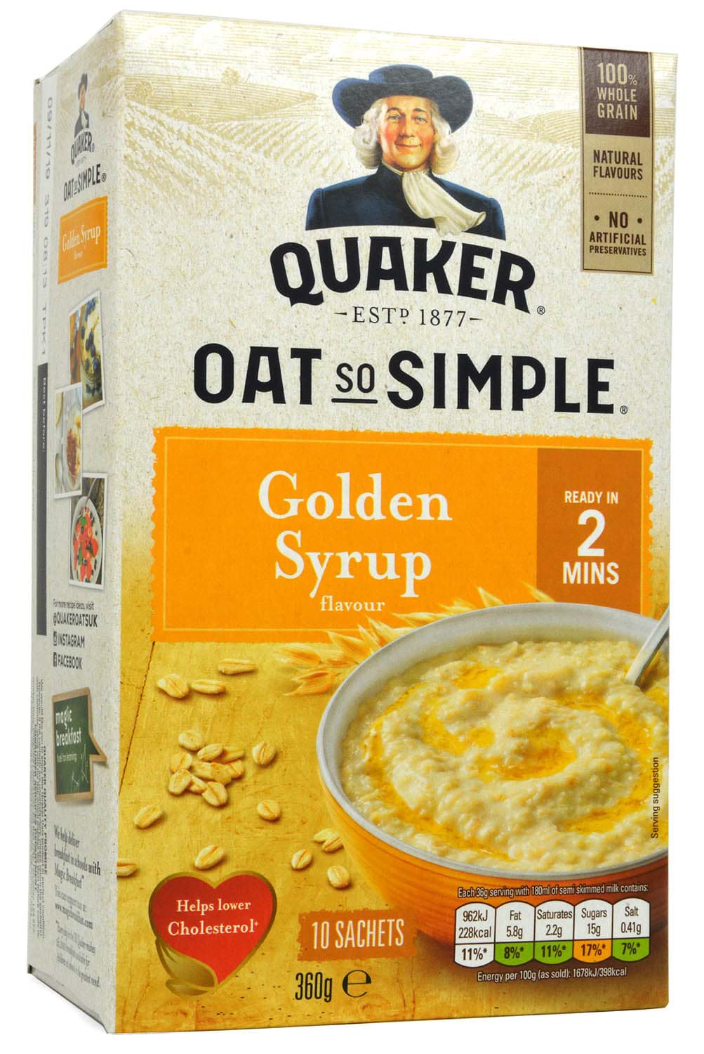 Picture of Quaker Oat So Simple Golden Syrup Porridge 10-pack