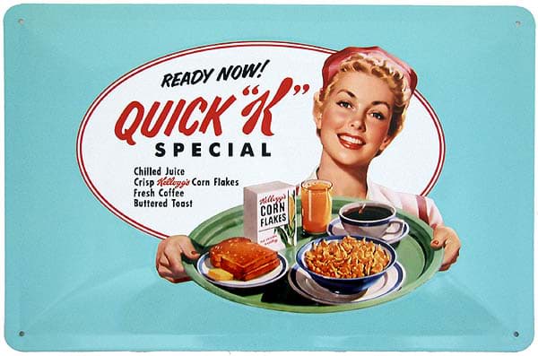 Picture of Metal Sign ´Ready Now! Kelloggs Quick K Special Menu´