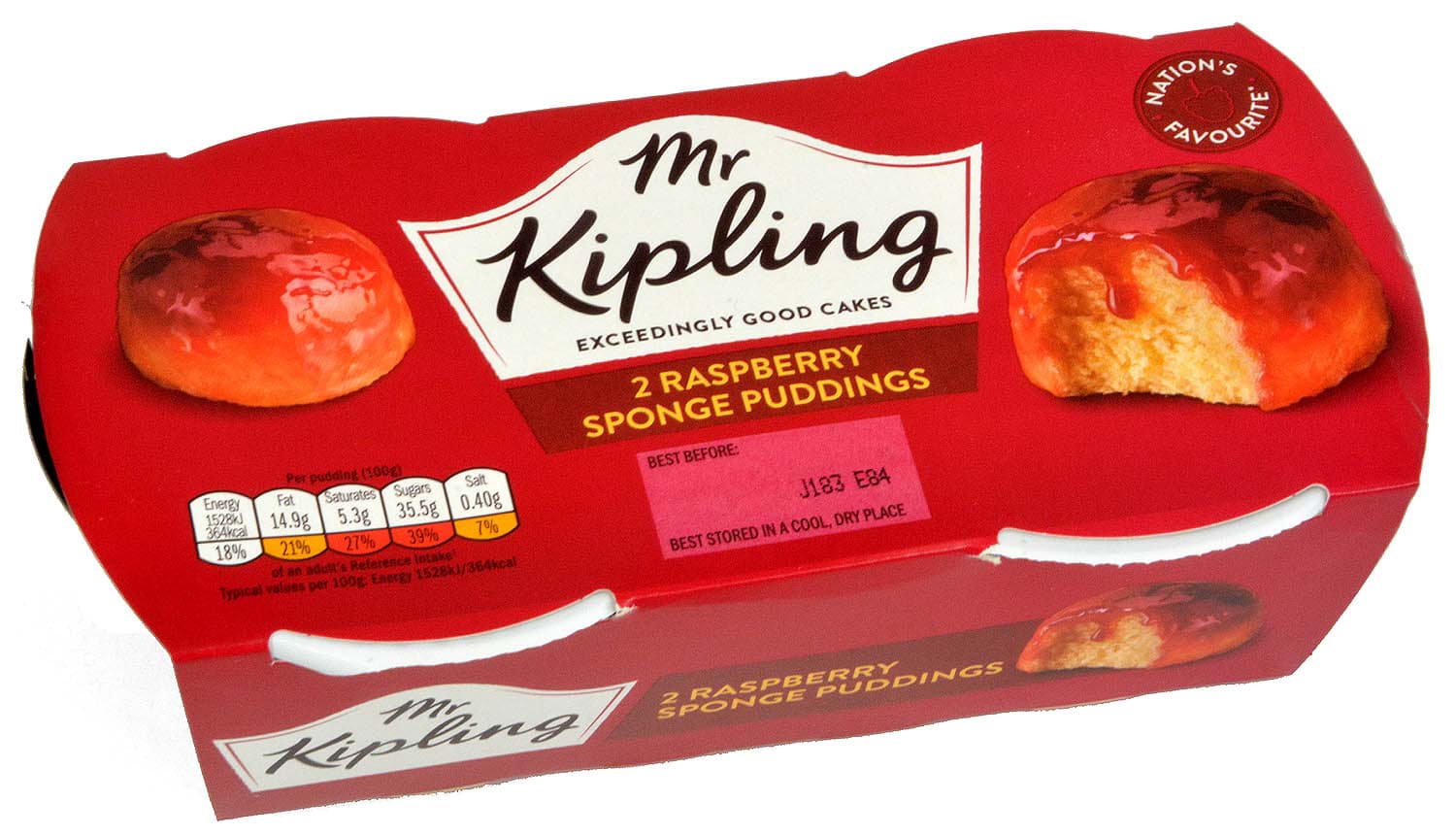 Picture of Mr. Kipling 2 Raspberry Sponge Puddings 190g