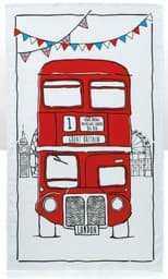 Bild von Geschirrtuch mit London Bus
