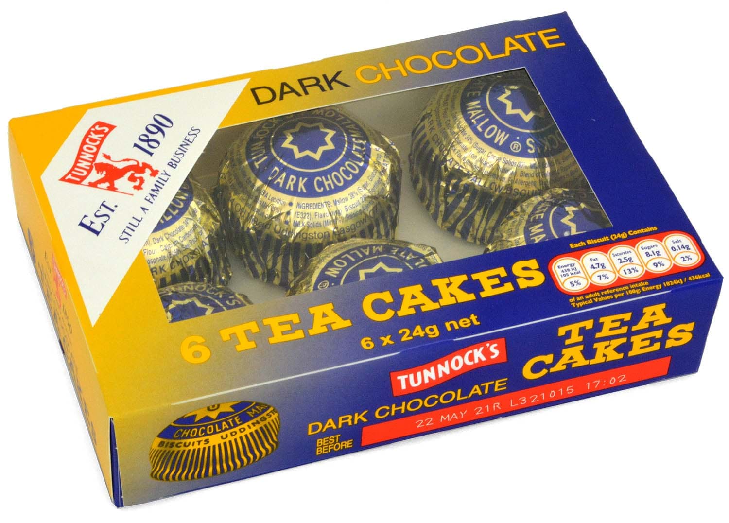 Picture of Tunnocks Dark Chocolate Tea Cakes 144g